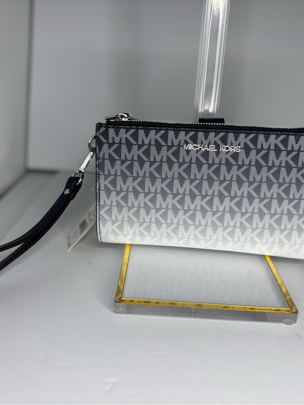 Michael Kors Ombre Gray & Black Signature Wristlet